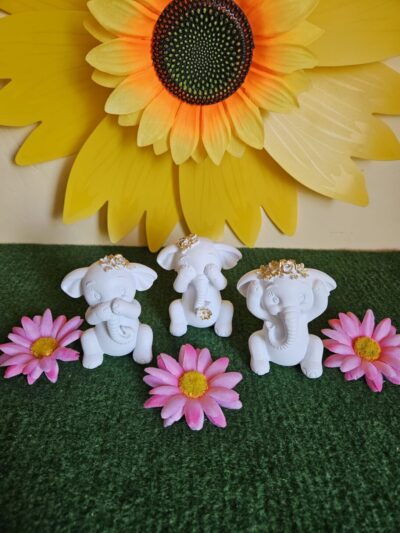 Conjunto 3 elefantes blanco