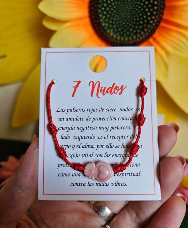 Pulsera 7 nudos corazón de Jesús 7 nudos y Semillas