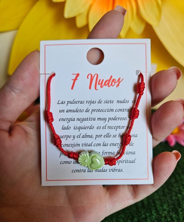 Pulsera 7 nudos corazón de Jesús 7 nudos y Semillas