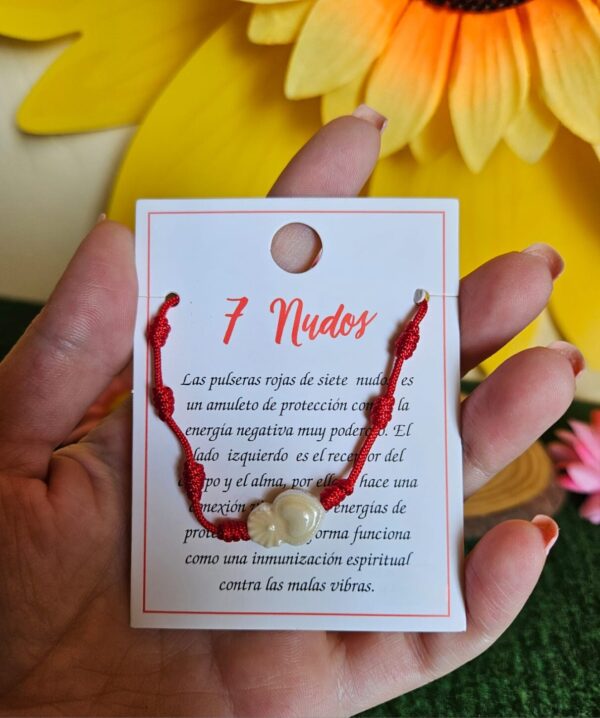 Pulsera 7 nudos corazón de Jesús 7 nudos y Semillas