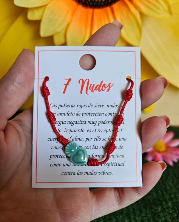 Pulsera 7 nudos corazón de Jesús 7 nudos y Semillas